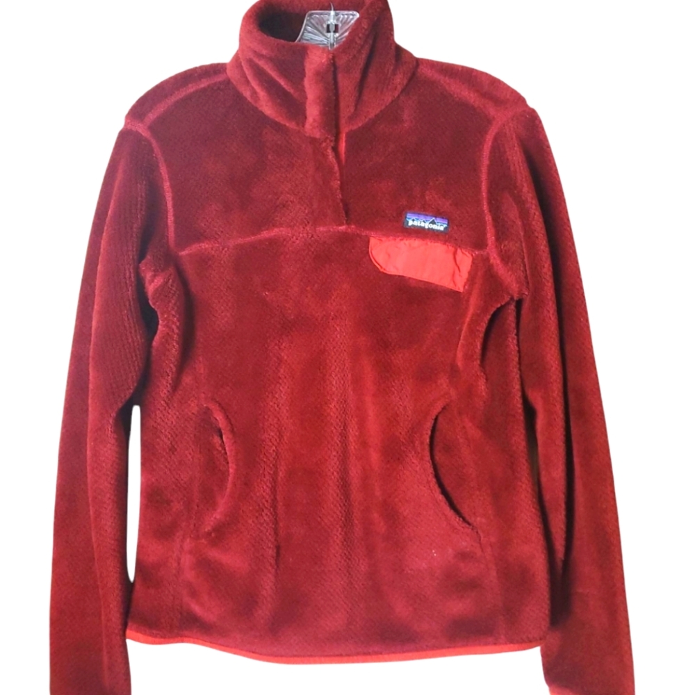 Patagonia Polartec Fleece Pull Over Burgandy Jacket
